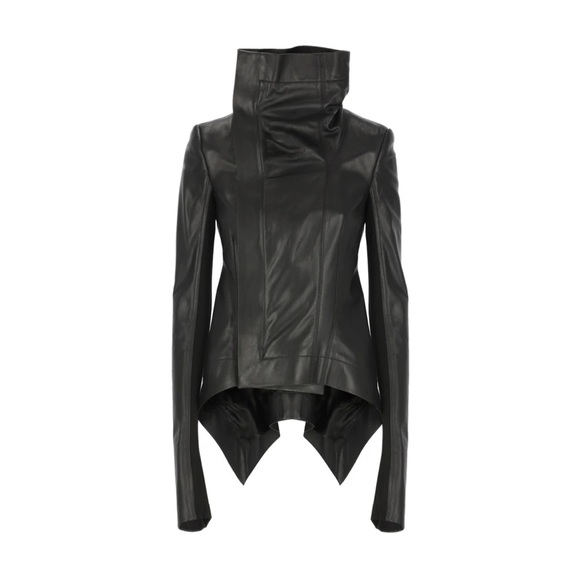 RICK OWENS METALLIC NASKA LEATHER BIKER JACKET - Picture 8 of 8